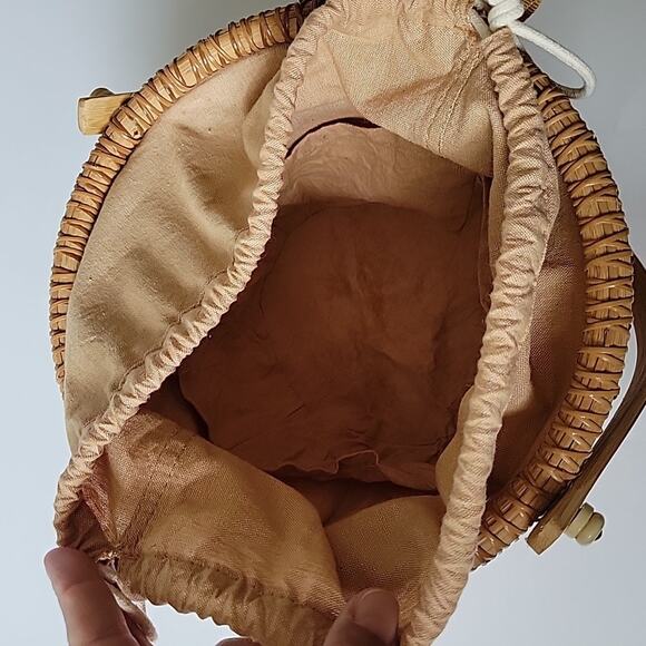 Vintage Nantucket Lightship Lined Woven Wicker Handled Basket 10" Cottagecore - Picture 10 of 16